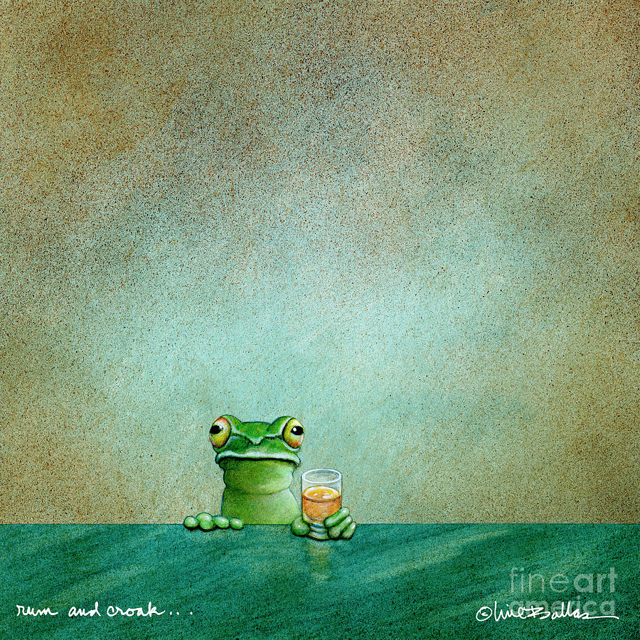 Frog Painting - Rum And Croak... by Will Bullas