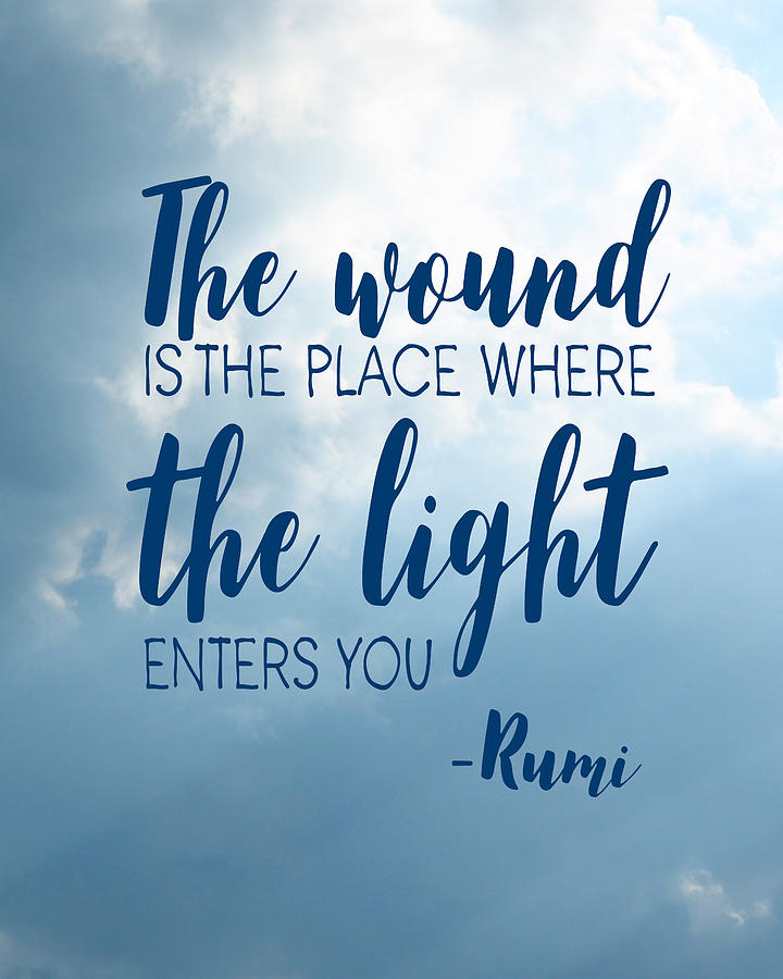 Rumis The Wound Quote - Script Sky Background Digital Art