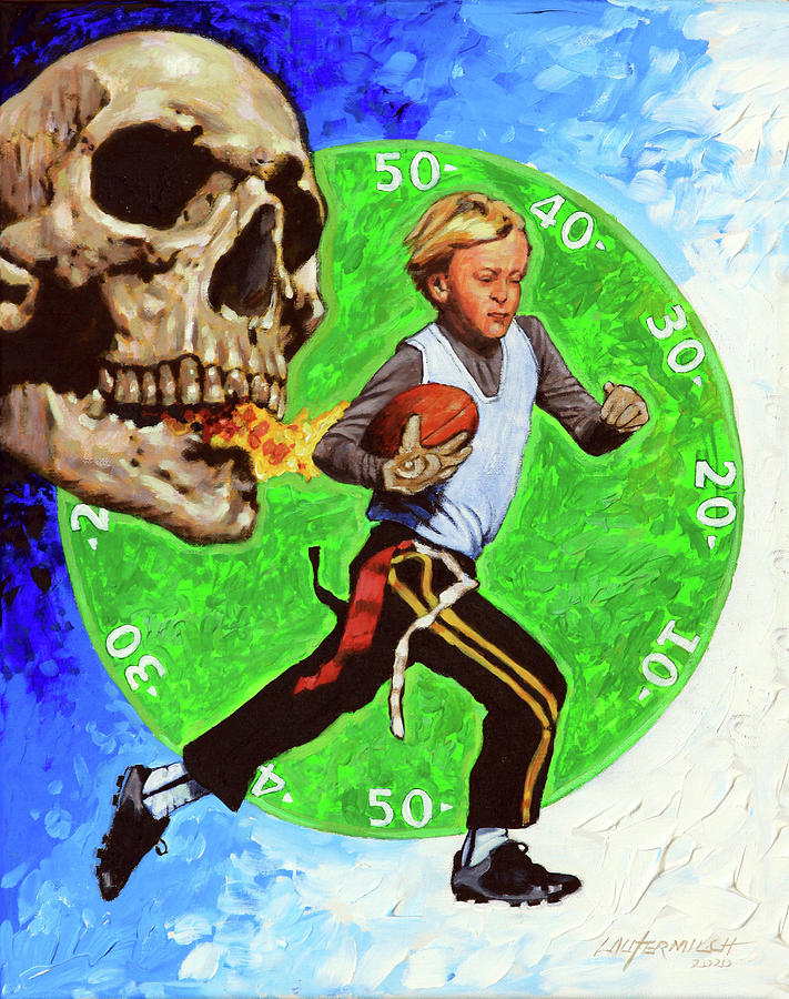 Skull Painting - Run Johnny Run by John Lautermilch