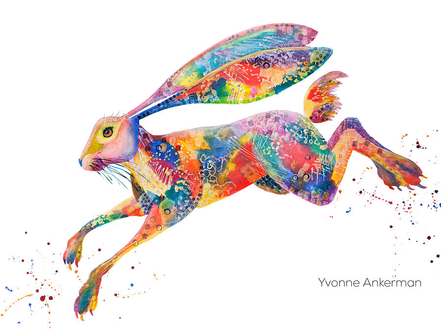 Run Rabbit Run Painting by Yvonne Ankerman