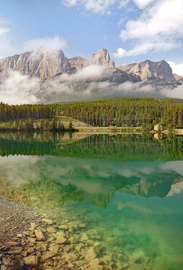 Rundle Forebay and Mountains Photograph by JustJeffAz Photography