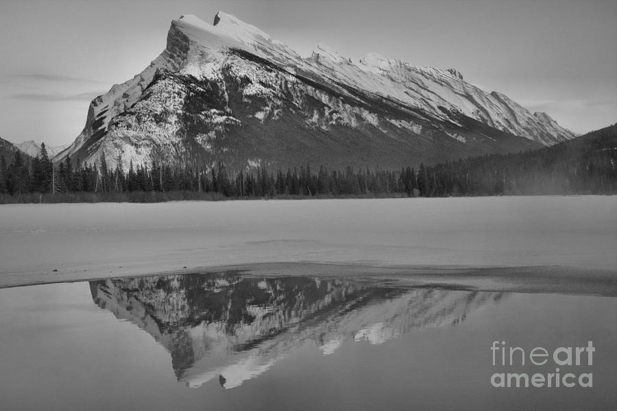 Rundle Pink Reflections Black And White Photograph by Adam Jewell