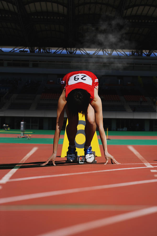 Runner at Starting Line Photograph by Jun Tsukuda/Aflo