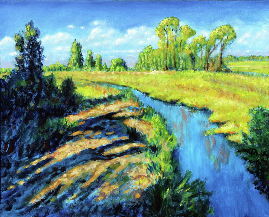 Creek Painting - Running Creek by John Lautermilch Creek Painting - Running Creek by John Lautermilch