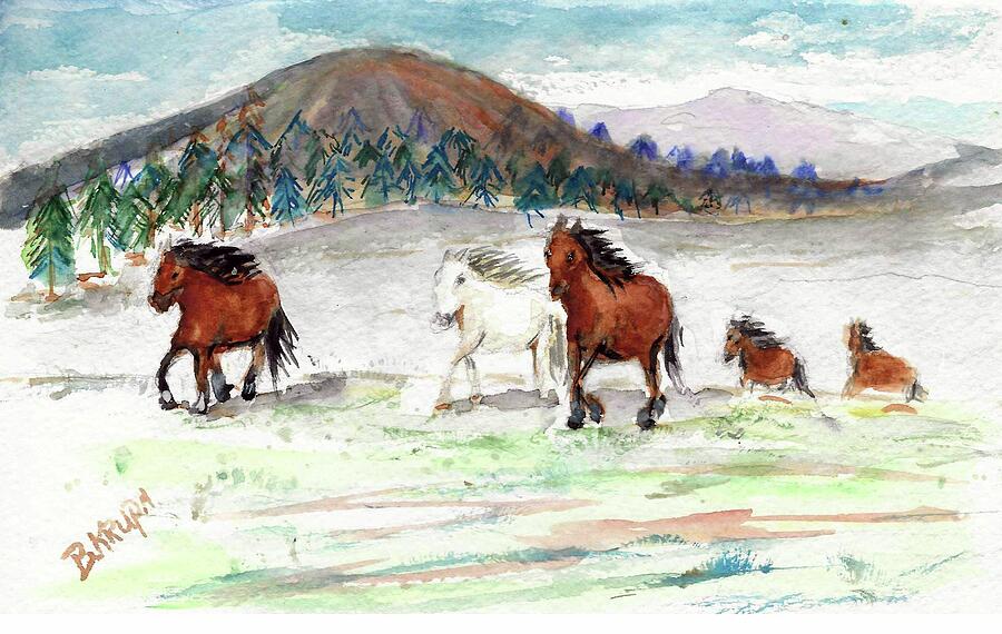 Running Free Painting by Bernadette Krupa