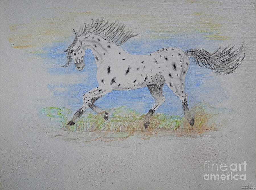 Nature Painting - Running Free - large Format by Debbie Portwood