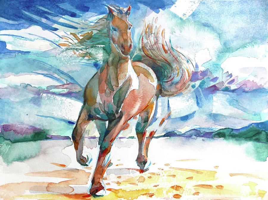 Running Horse 1 Painting by Katya Atanasova