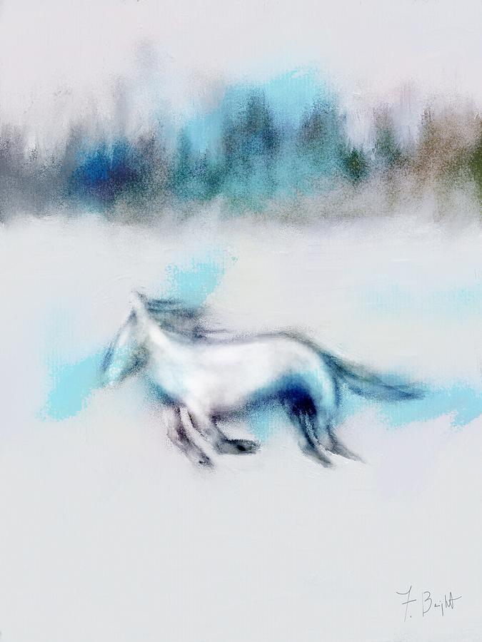 Running Horse Digital Art by Frank Bright
