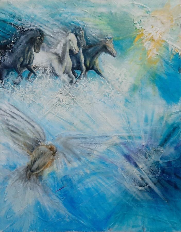 Running Horses in Heaven Painting by Gail A McFarland - Fine Art America