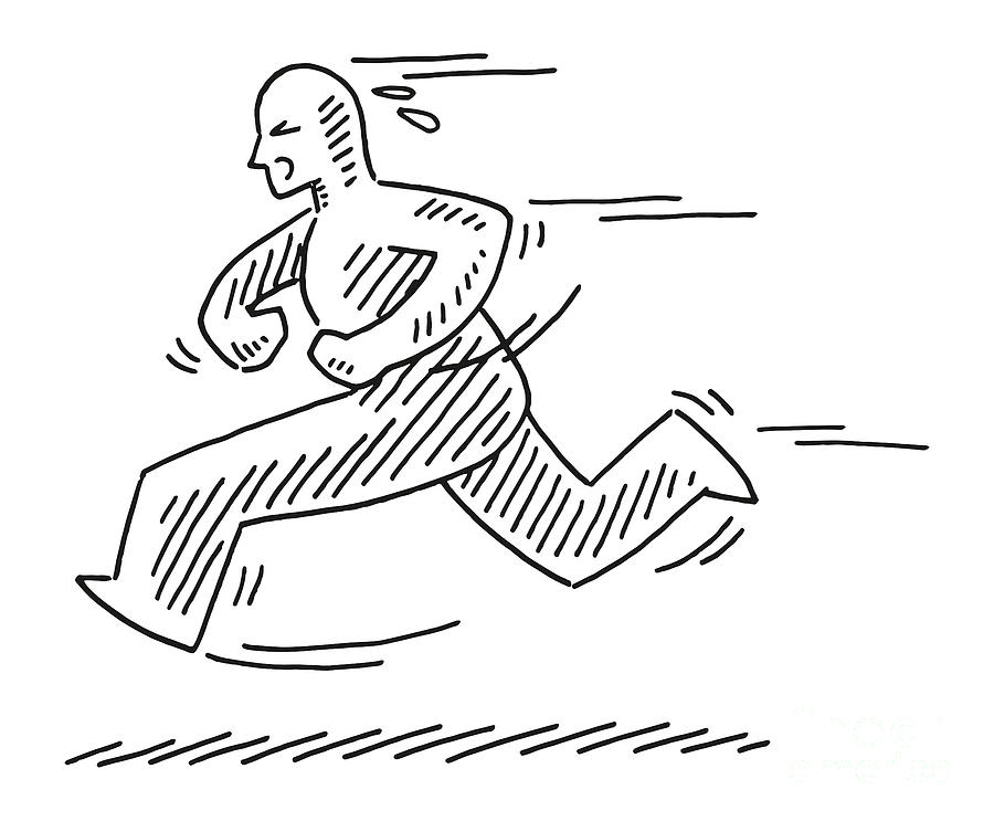 running figure drawing