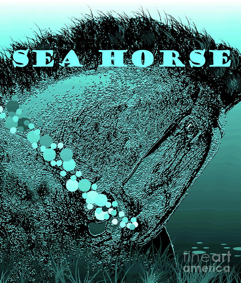 Running Sea Horse Mixed Media by David Lee Thompson