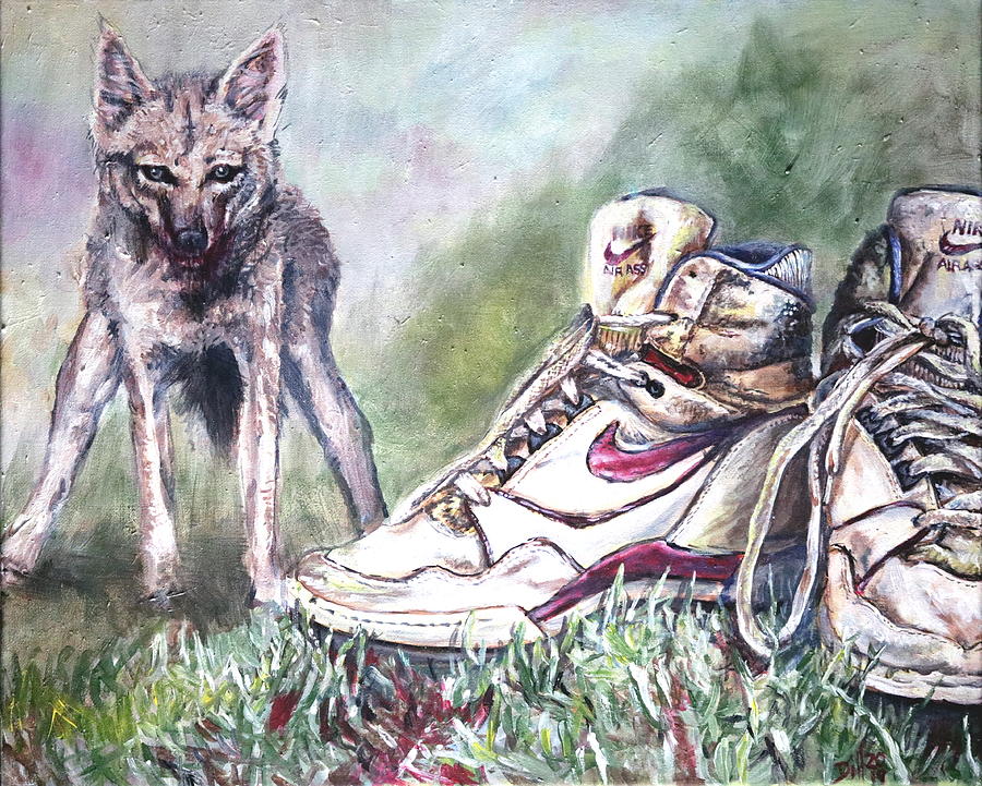 Running with Jackal Painting by Rust Dill Running with Jackal Painting by Rust Dill