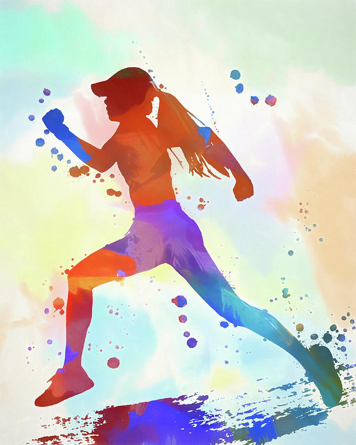 Running Woman Color Splash Painting by Dan Sproul