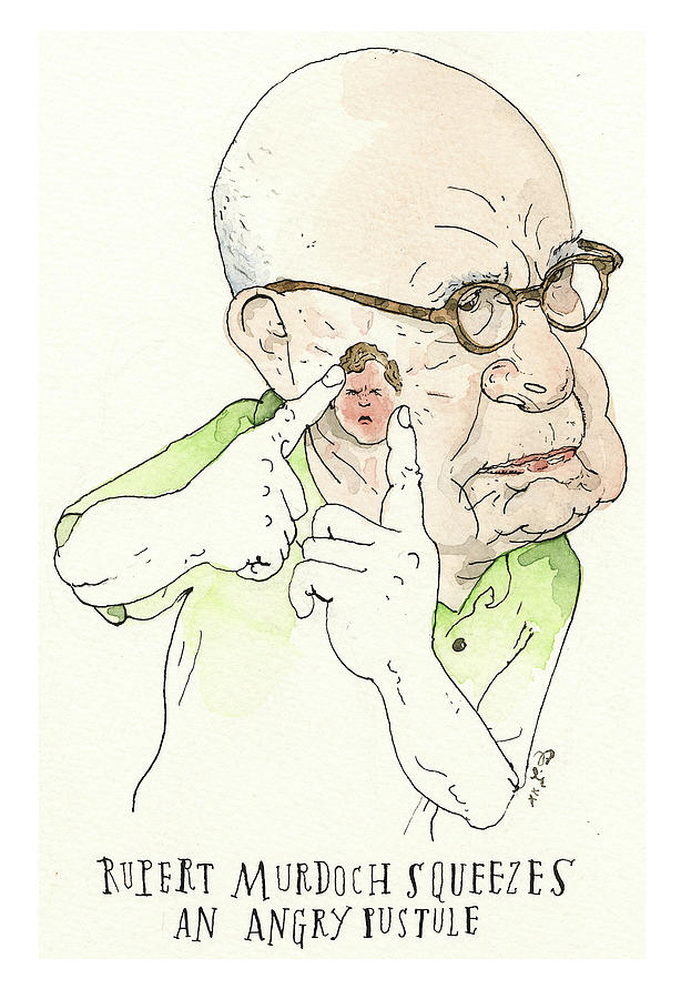 Rupert Murdoch Saves Face Painting by Barry Blitt