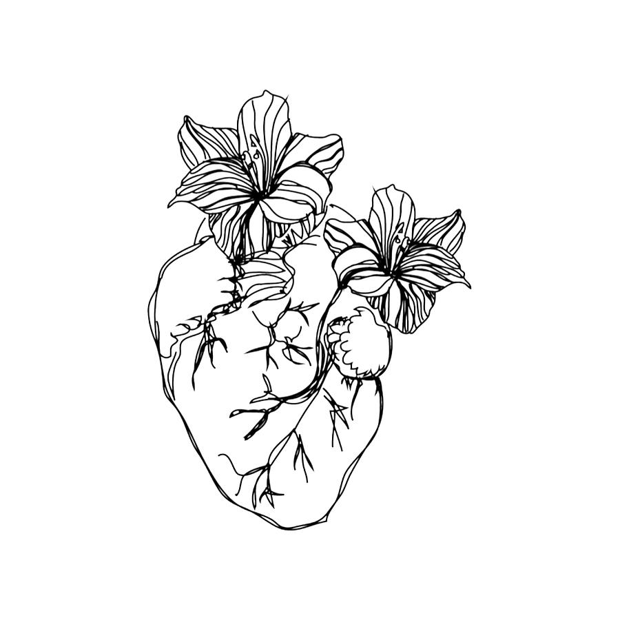 Rupi kaur heart Illustration Canvas Print by Kevin Will