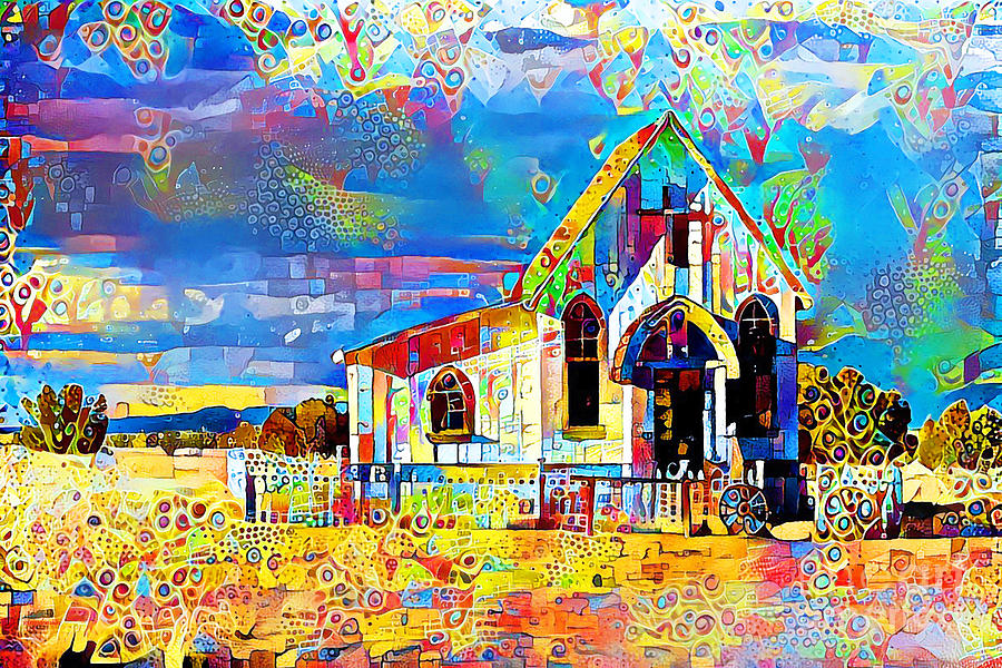 Rural Countryside Church in Contemporary Vibrant Color Motif 20200428 Photograph by Wingsdomain Art and Photography