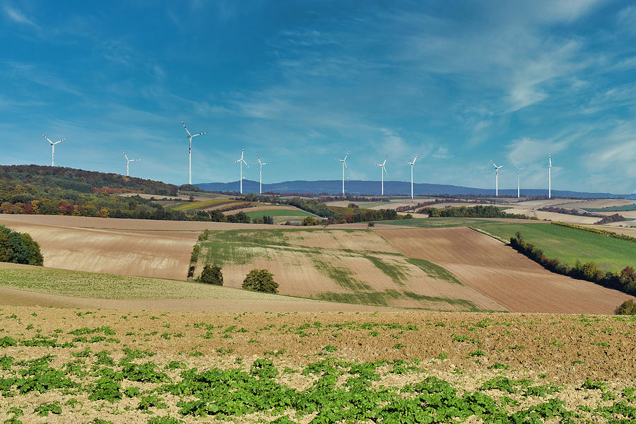 Rural Landscape With Windpark Photograph