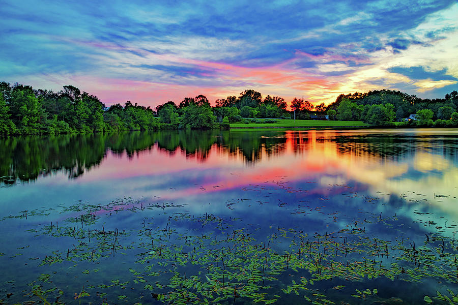 Rural Ohio Lake Sunset - Stark County Photograph