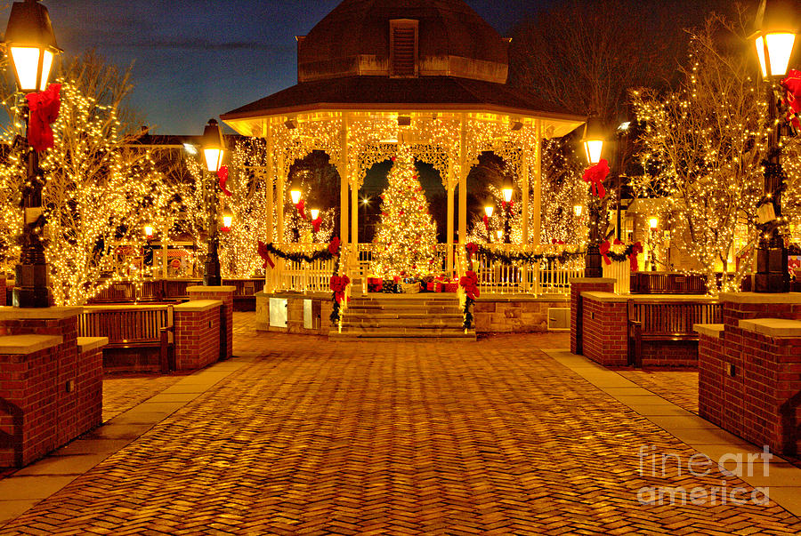 Rural Pennsylvania Holiday Town Square Photograph by Adam Jewell