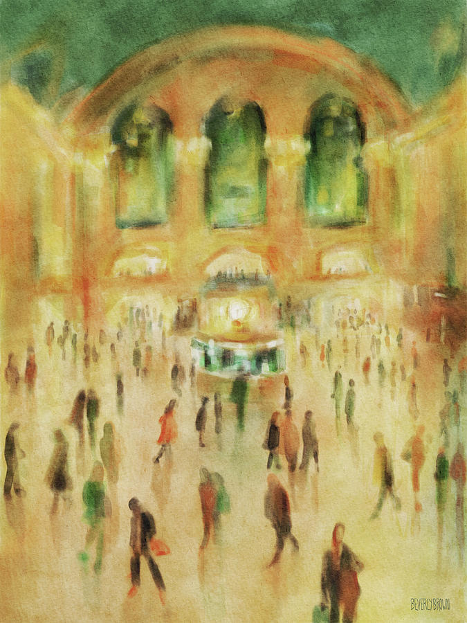 Rush Hour Grand Central Terminal New York Painting by Beverly Brown