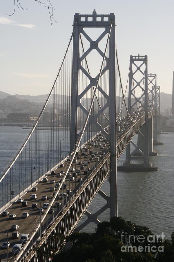 Rush Hour on the San Francisco Bay Bridge Photograph by Tony Lee