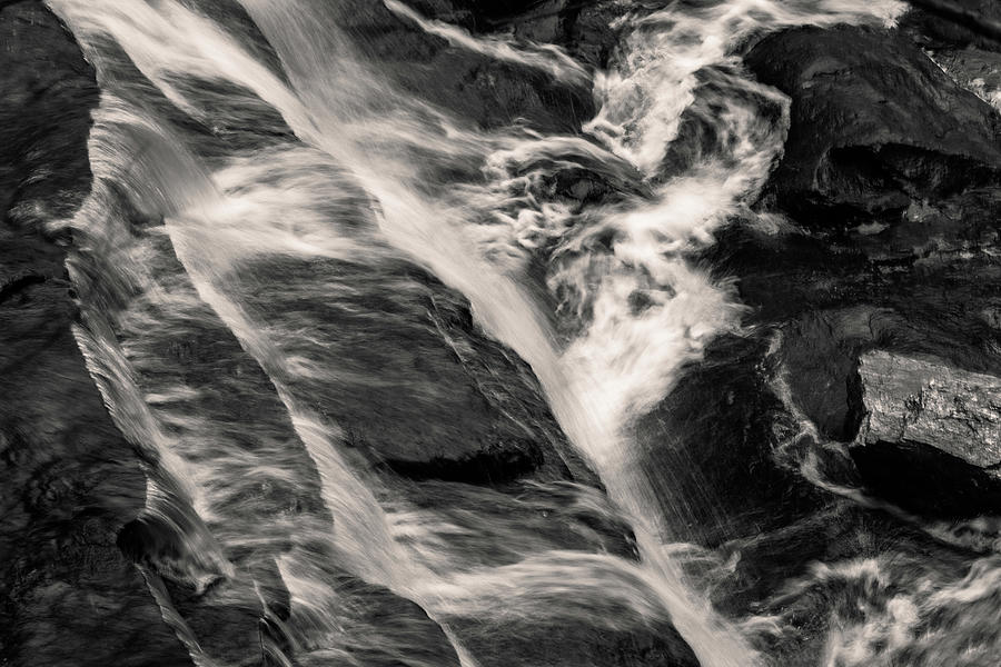 Rushing Water in Black and White 2 Photograph by Michael Saunders