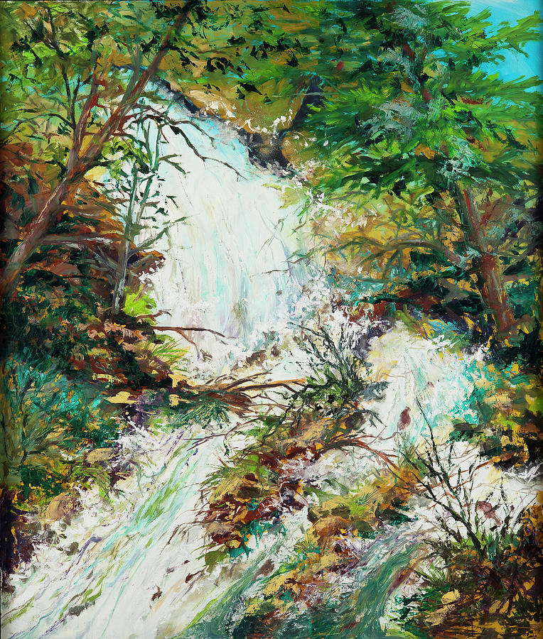 Rushing Water Painting by Mary Welty - Fine Art America