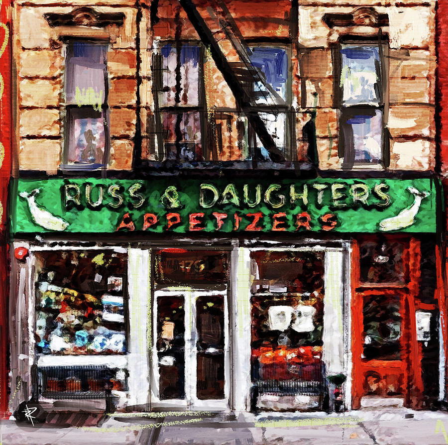 Russ and Daughters Storefront Mixed Media by Russell Pierce