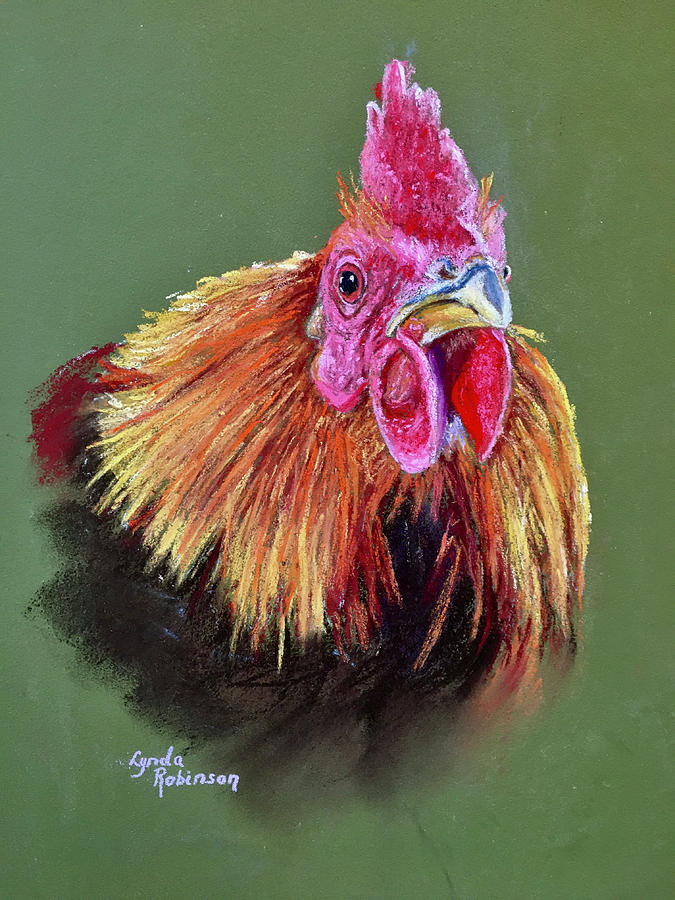 Rooster Pastel - Russell Crow by Lynda Robinson