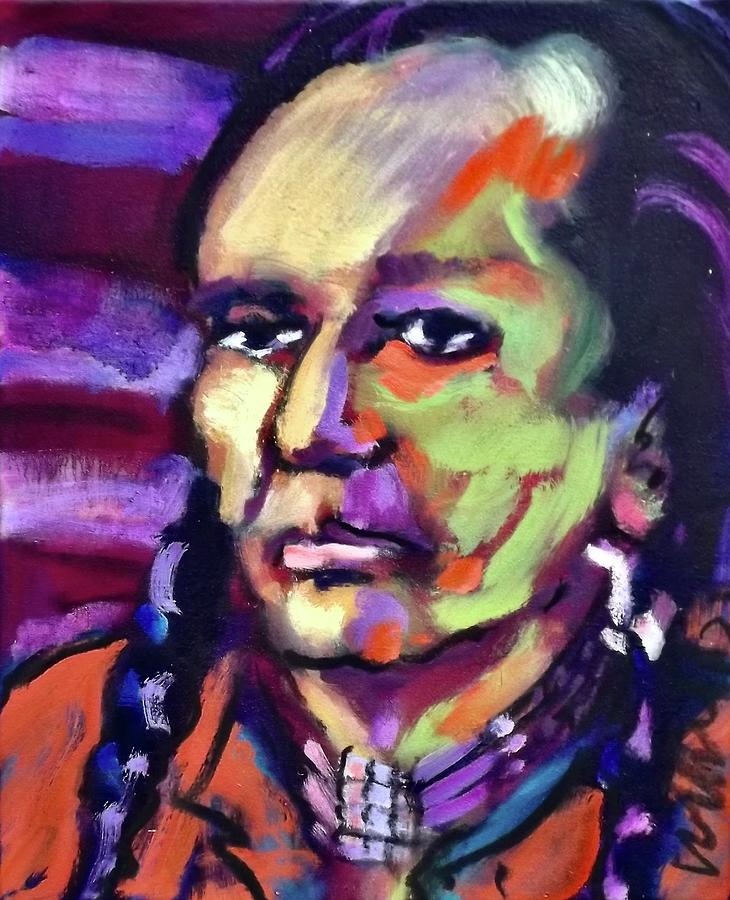 Russell Means Painting by Les Leffingwell