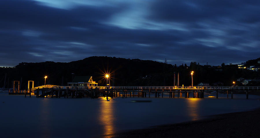 The Russell Pier at Midnight - Fine Art Print Photograph by Kenneth Lane Smith