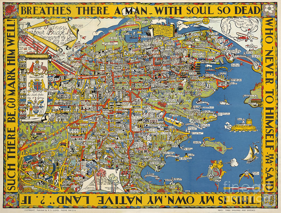 Russell S Lloyd and Vic Cowdroy - The Sydney Harbour Bridge Map - 1932 ...