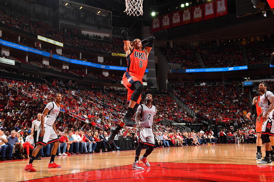 Russell Westbrook and James Harden Photograph by Jesse D. Garrabrant