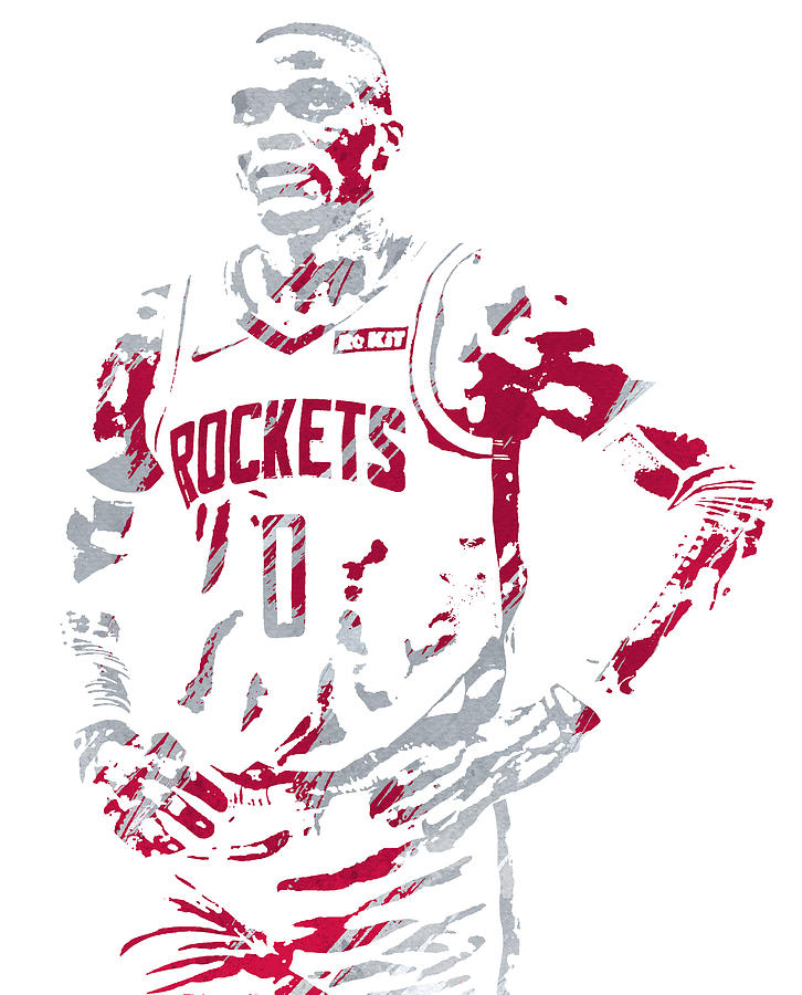 Russell Westbrook Houston Rockets Watercolor Strokes Pixel Art 1 Mixed ...