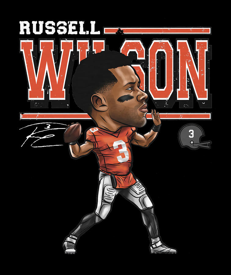 Russell Wilson Cartoon Digital Art by Kelvin Kent | Fine Art America