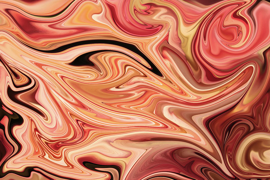 Abstract Digital Art - Russet Rose Swirls by Mary J Winters-Meyer