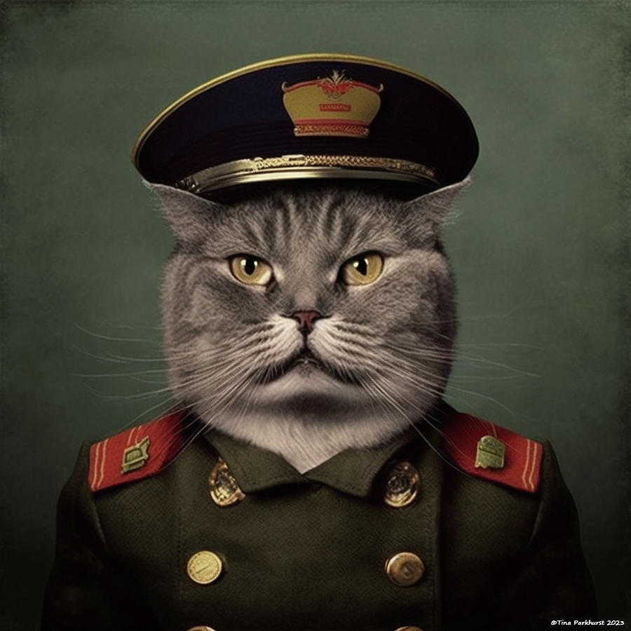 Russian Captain Cat Digital Art By Tina Parkhurst - Pixels