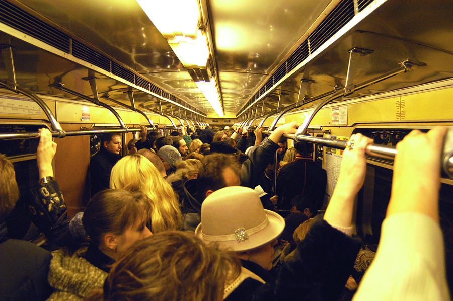 Russian Commuters on the Moscow Subway  Photograph by Robert Dann