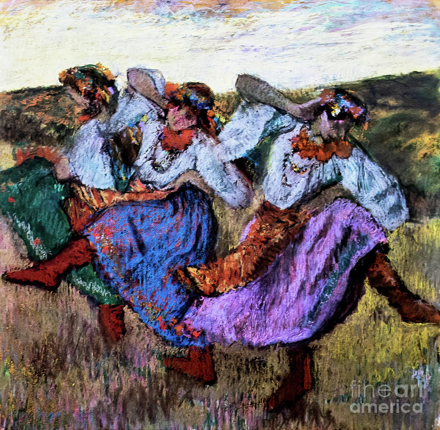Russian Dancers III by Edgar Degas 1899 Drawing by Edgar Degas