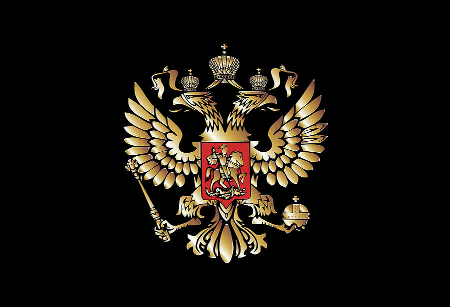 Russian eagle black background Digital Art by Vlad Meytin - Fine Art ...