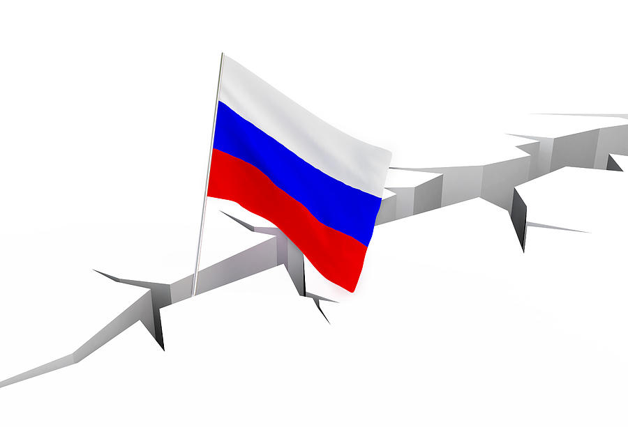 Russian Flag Falls Into A Crevasse Photograph by 3dfoto