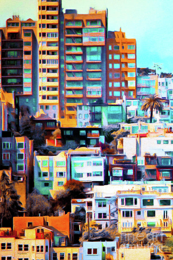 Russian Hill San Francisco R520 20200213 Painterly Photograph by Wingsdomain Art and Photography