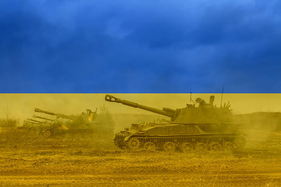 Russian invasion of Ukraine. Ukrainian flag Photograph by Anton Petrus
