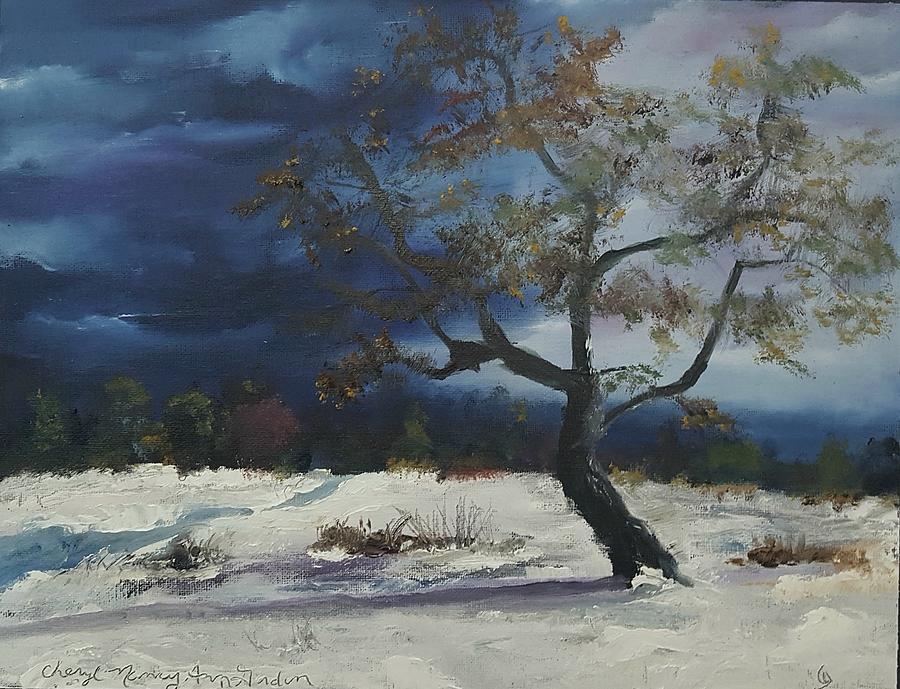Russian Olive Tree at the Park Painting by Cheryl Nancy Ann Gordon
