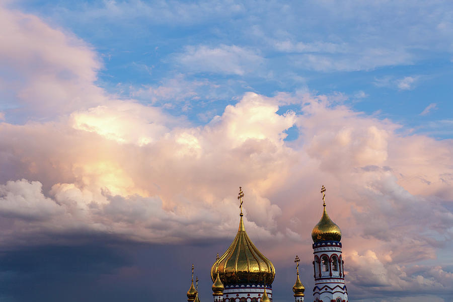 Russian Orthodox Cathedral of the Nativity in Novokuznetsk against a  beautiful sky with beautiful clouds and clouds. Photograph by Aleksandr  Tannagashev - Pixels