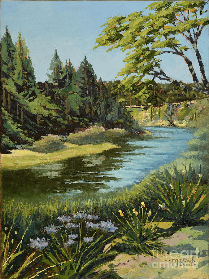 Russian River Garden Painting by PJ Kirk