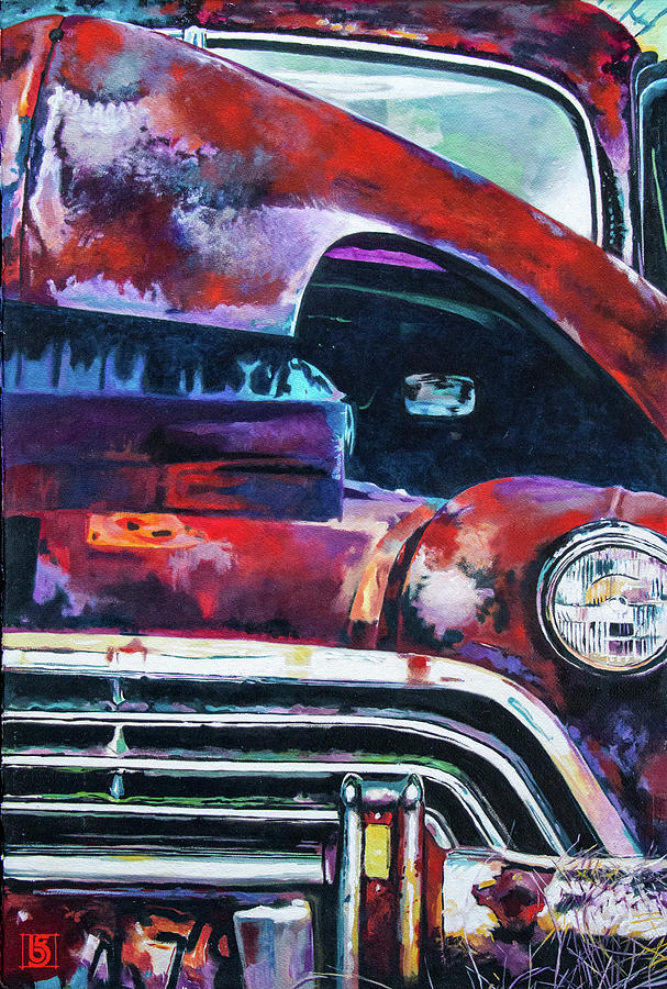 Rust in Peace #3, Old Car Painting by Bill George - Fine Art America