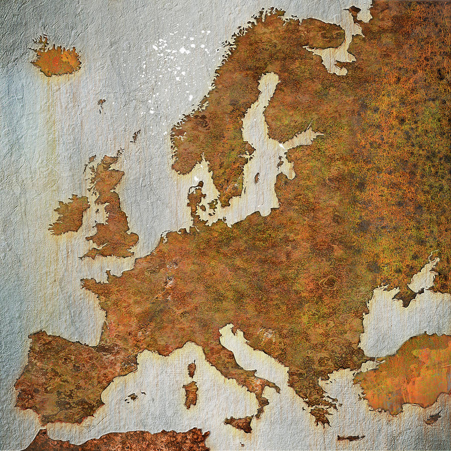 Rust Map Europe Digital Art by Frans Blok
