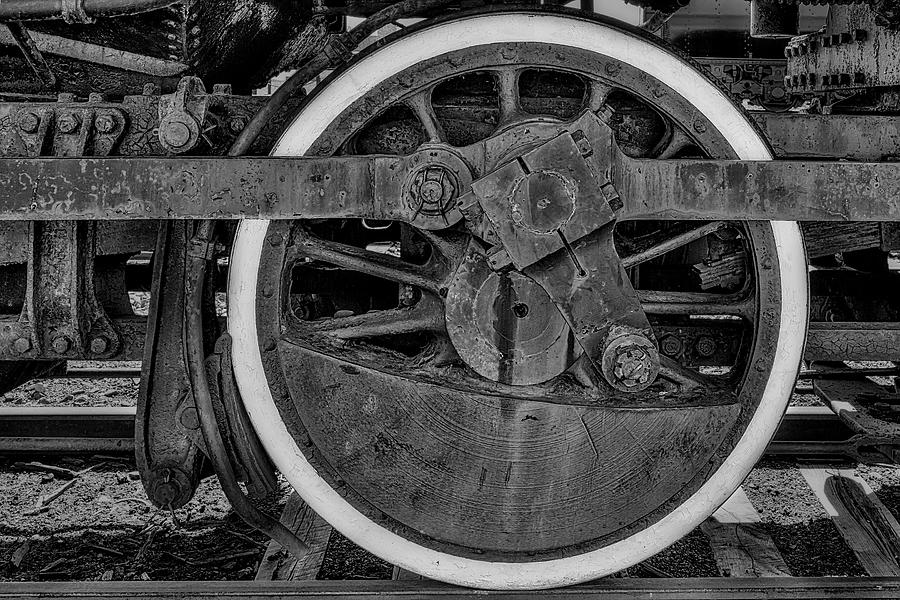 Rusted CNR 3377 Gear II  BW Photograph by Susan Candelario