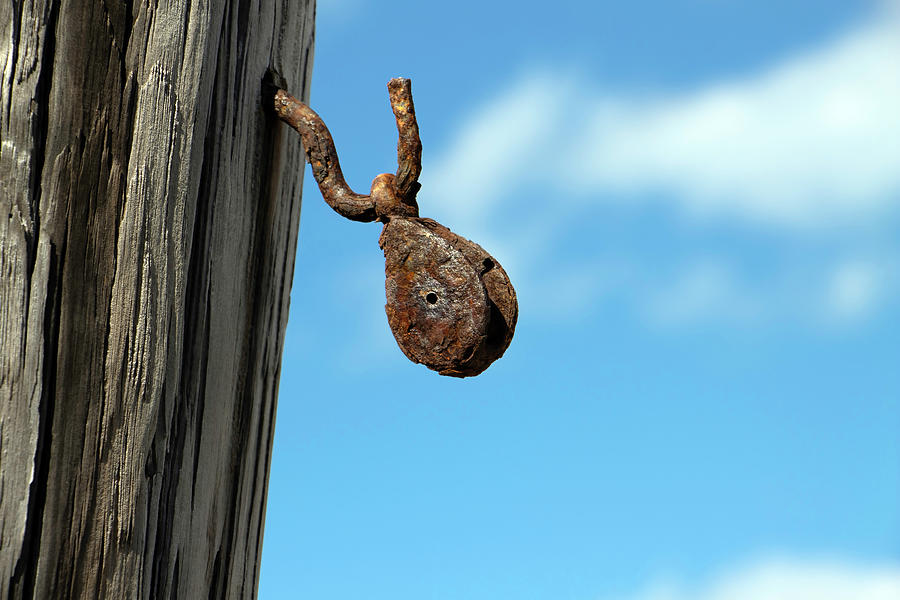 Rusted Pulley on a Pole Photograph by Robert Wilder Jr